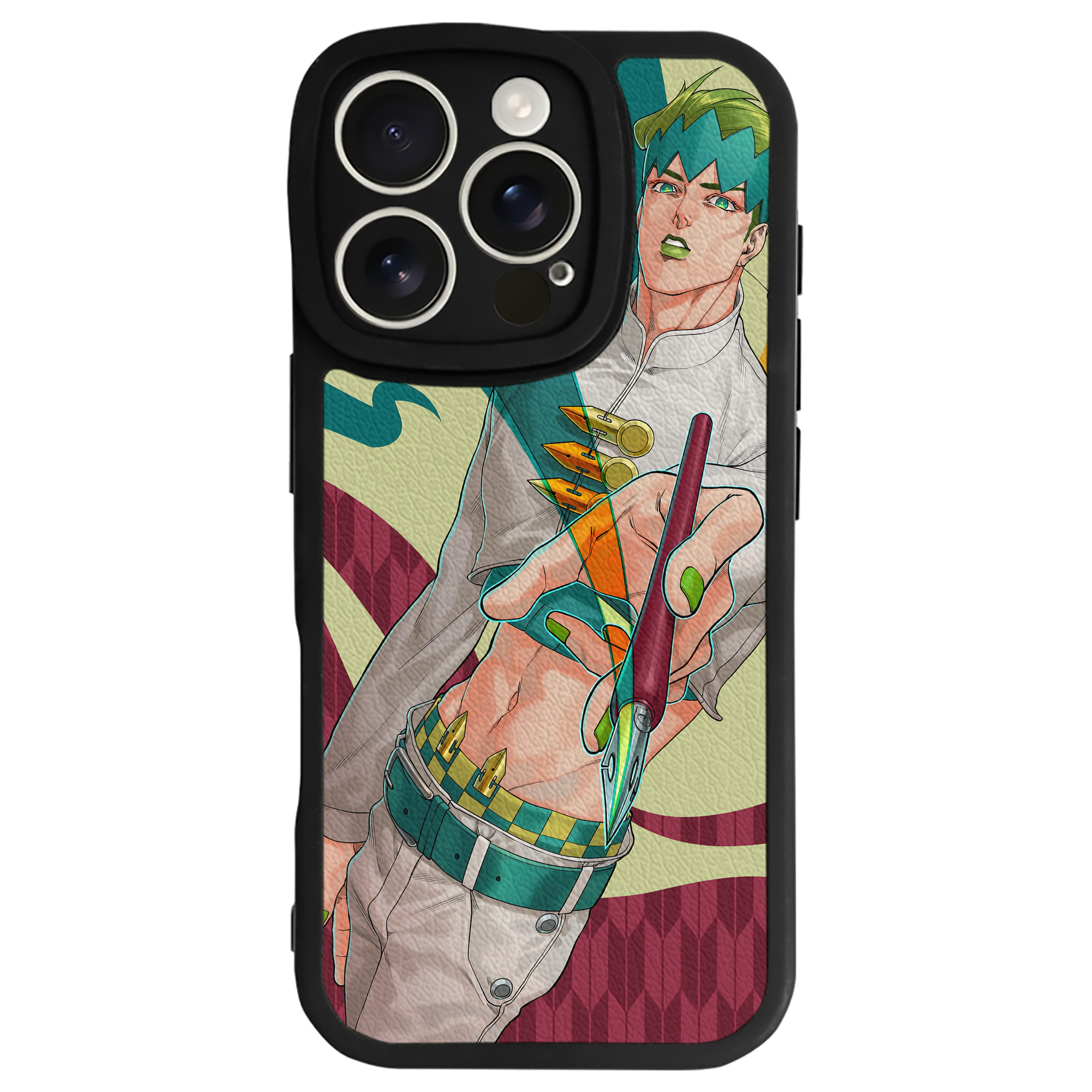 （画像用） ジョジョの奇妙な冒険 JoJo's Bizarre Adventure 【iPhone 16シリーズ対応】シリコンスマホケース（レザー調） 材質：シリコン